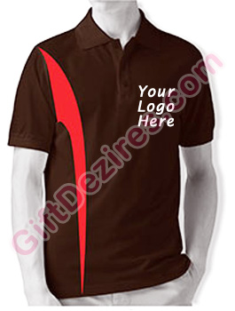 Designer Cocoa and Red Color T Shirt With Logo Printed